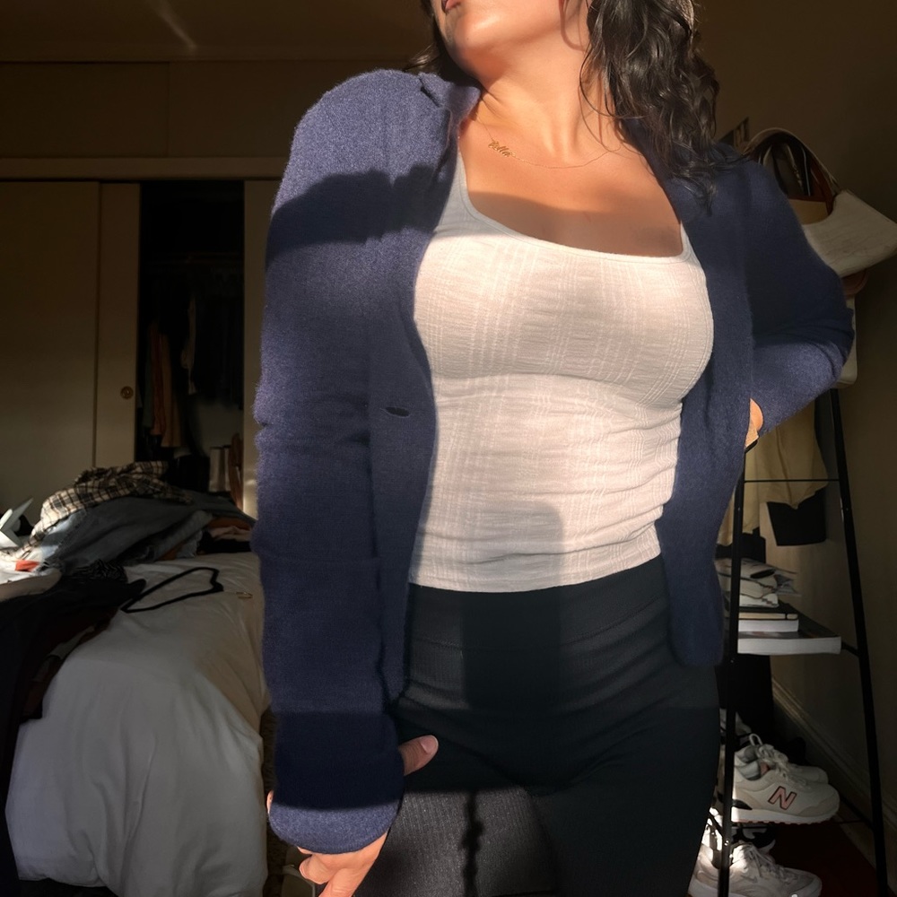 Navy Cashmere Cardigan